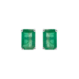3.23ct Emerald 18K Gold Emerald Cut Stud Earrings