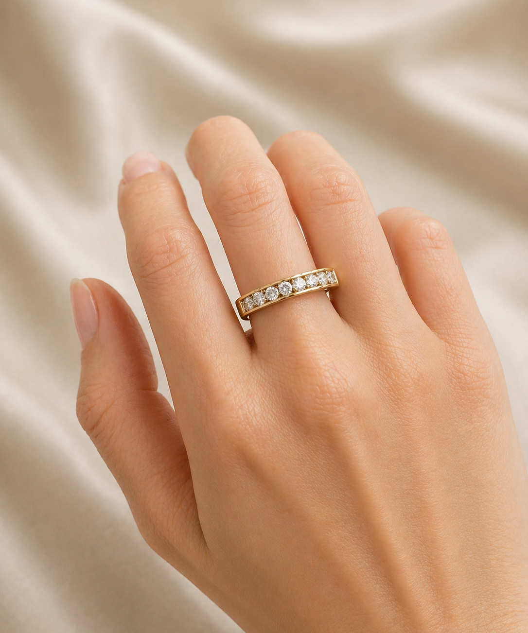 0.75ct Diamond 14K Gold Channel Set Ring