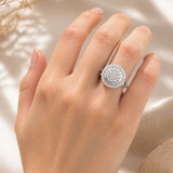 0.73ct Diamond 18K Gold Illusion Halo Ring