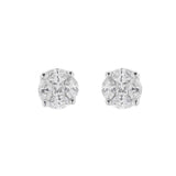 2.00ct Diamond 18K Gold Illusion Stud Earrings