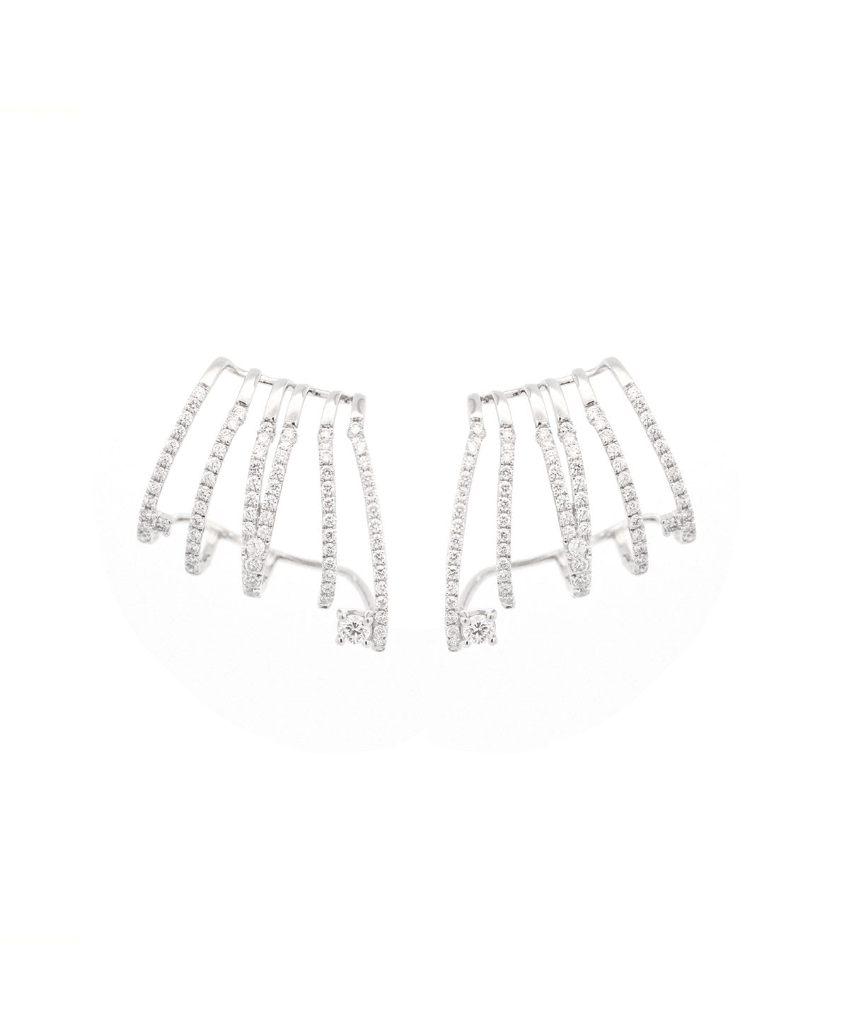1.32ct Diamond 18K Gold Climber Earrings