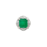 17.23ct Diamond Emerald Platinum Statement Cocktail Ring