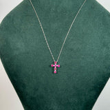 1.00ct Ruby 14K Gold Cross Necklace
