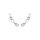 4.88ct Diamond Crystal 18K Gold Climber Earrings