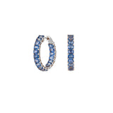 9.01ct Blue Sapphire 18K Gold Cut Hoop Earrings