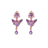 4.11ct Diamond Amethyst Pink Sapphire 14K Gold Day & Night Earrings