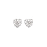 0.70ct Diamond 18K Gold Heart Stud Earrings