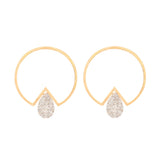 1.95ct Diamond 14K Gold Circle Earrings