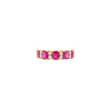 3.39ct Ruby Diamond 14K Gold Half Eternity Ring