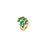 2.38ct Emerald 18K Gold Three Row Ring
