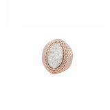 0.75ct Diamond 14K Gold Pave Two Tone Dome Ring