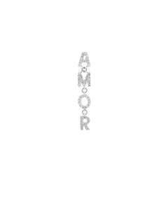 0.20ct Diamond 18K Gold "Amor" Single Dangle Drop Earring