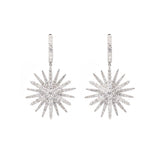 3.50ct Diamond 18K Gold  Starburst Drop Earrings