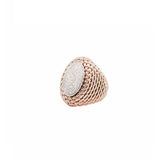0.75ct Diamond 14K Gold Pave Two Tone Dome Ring