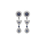 0.93ct Diamond Sapphire 18K Gold Day & Night Earrings