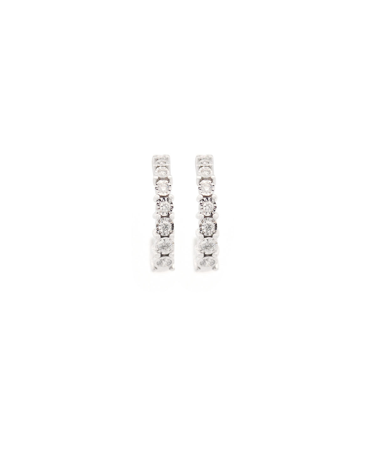 0.25ct Diamond 14K Gold Graduated Hoop Earrings