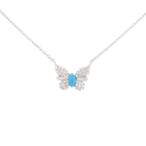 0.49ct Diamond Turquoise 18K Gold Butterfly Necklace