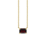 1.00ct Garnet 18K Gold Pendant Chain Necklace