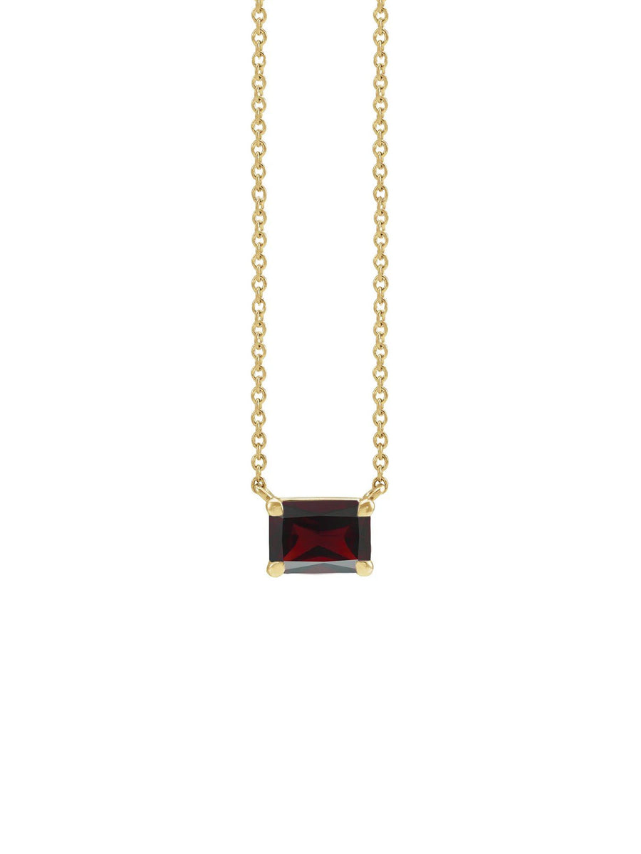 1.00ct Garnet 18K Gold Pendant Chain Necklace