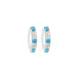 0.87ct Turquoise Diamond 18K Gold Hoop Earrings