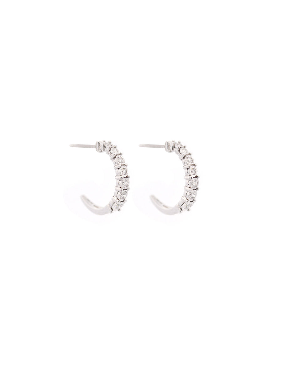 0.25ct Diamond 14K Gold Graduated Hoop Earrings