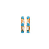 0.87ct Turquoise Diamond 18K Gold Hoop Earrings