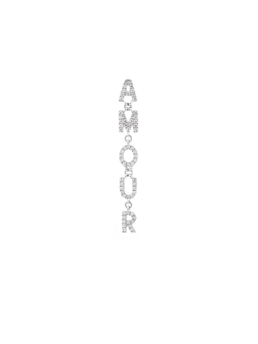 0.28ct Diamond 18K Gold Amour Single Dangle Drop Earrings