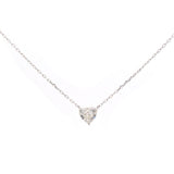 GIA 1.01ct Diamond 18K Gold Solitaire Heart Cut Necklace