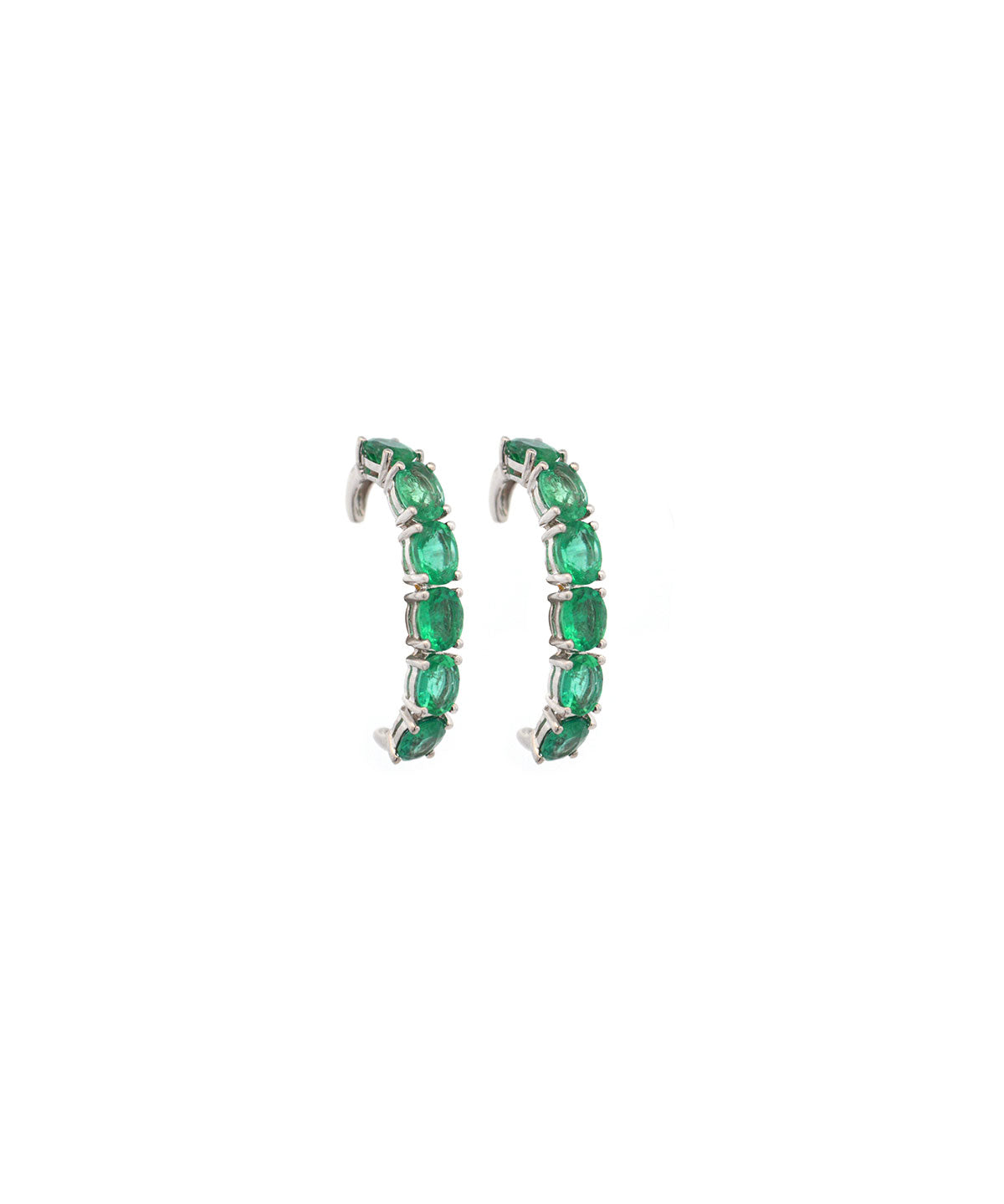 3.20ct Emerald 18K Gold Suspender Bar Earrings