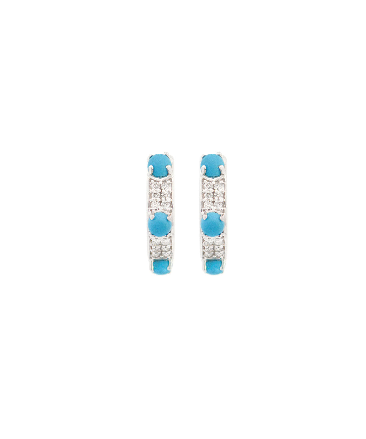 0.87ct Turquoise Diamond 18K Gold Hoop Earrings