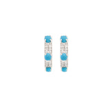 0.87ct Turquoise Diamond 18K Gold Hoop Earrings