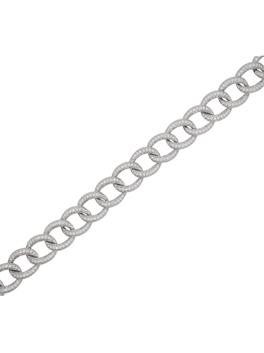 6.88ct Diamond 18K Gold Cable Chain Bracelet