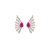 1.46ct Diamond Ruby 18K Gold Earrings