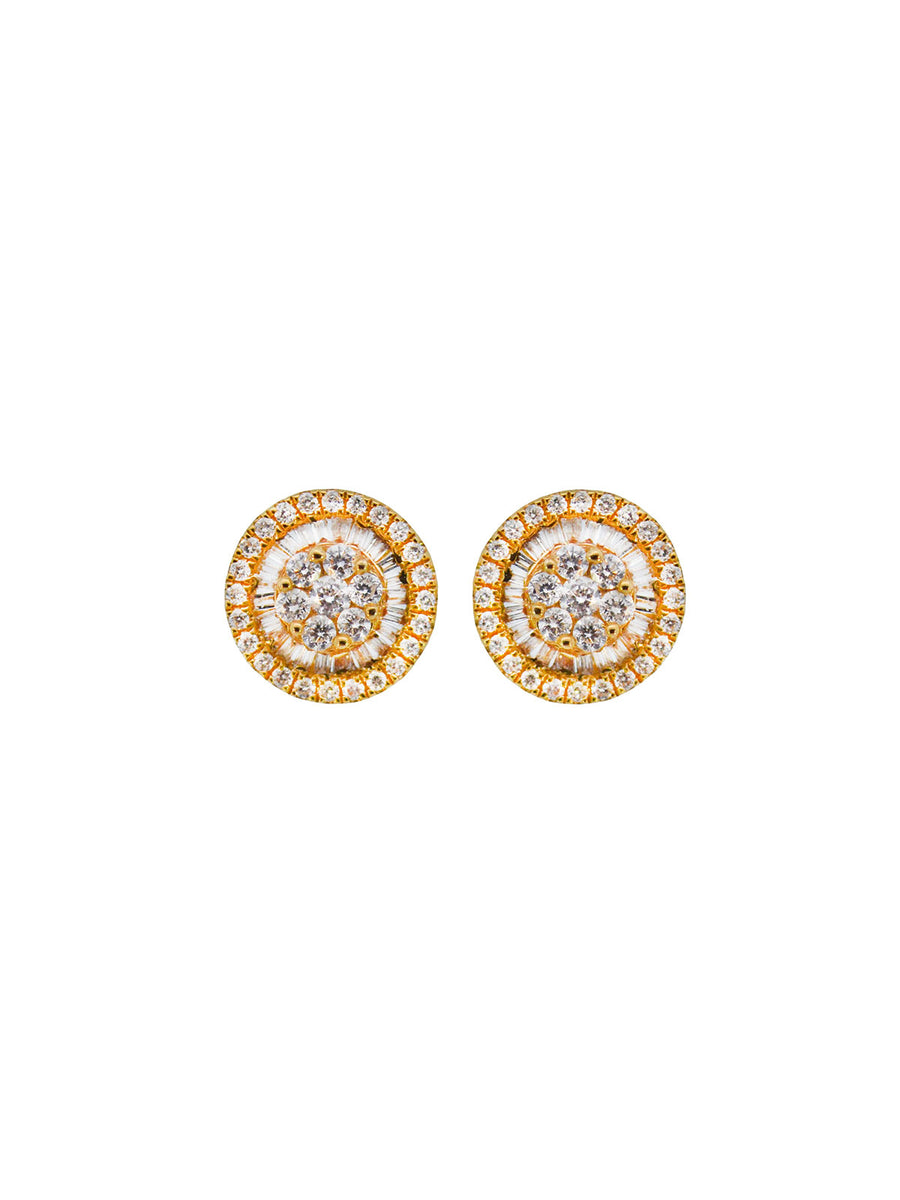 0.76cts Diamond 18K Gold Illusion Set Stud Earrings