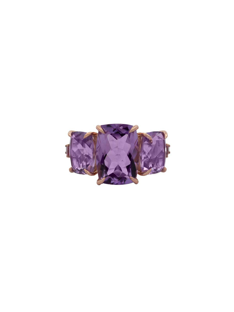 11.39ct Amethyst Pink Tourmaline 18K Gold Ring