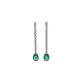 2.43ct Diamond Emerald 18K Gold Drop Earrings