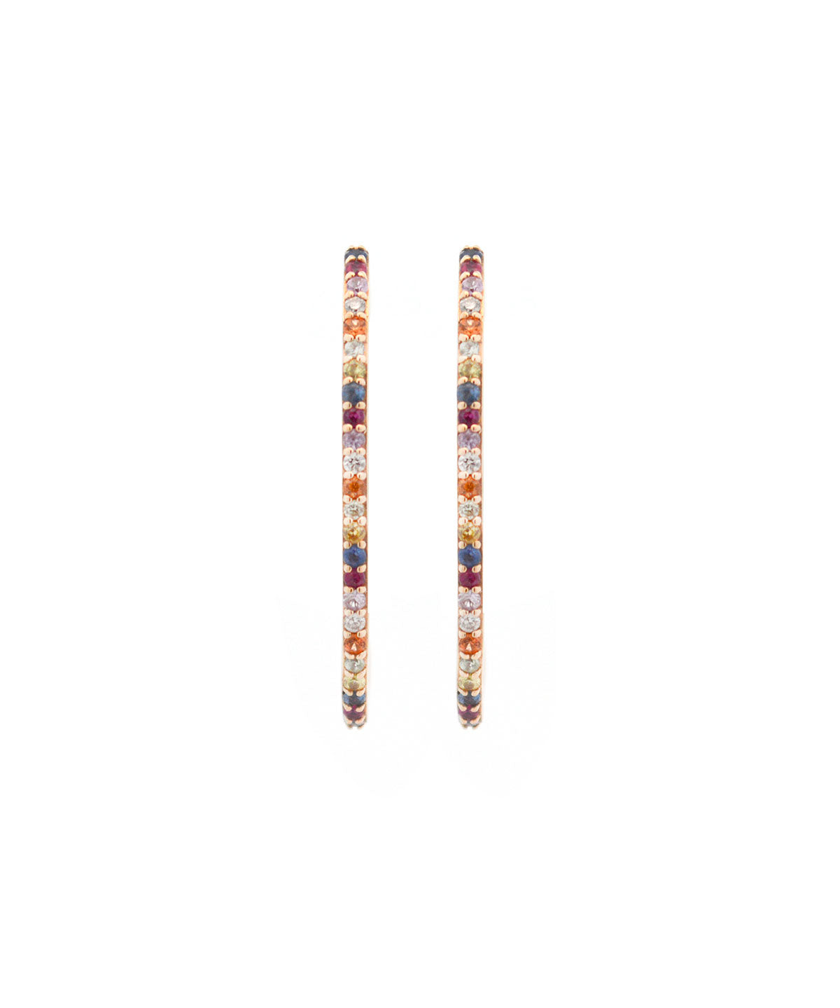 0.46ct Diamond Multi Color Sapphire 14K Gold Climber Earrings