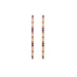 0.46ct Diamond Multi Color Sapphire 14K Gold Climber Earrings
