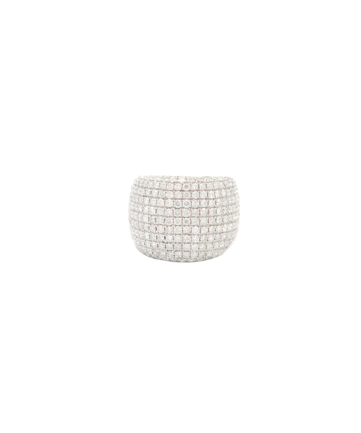 3.65ct Diamond 18K Gold Large Pave Dome Ring