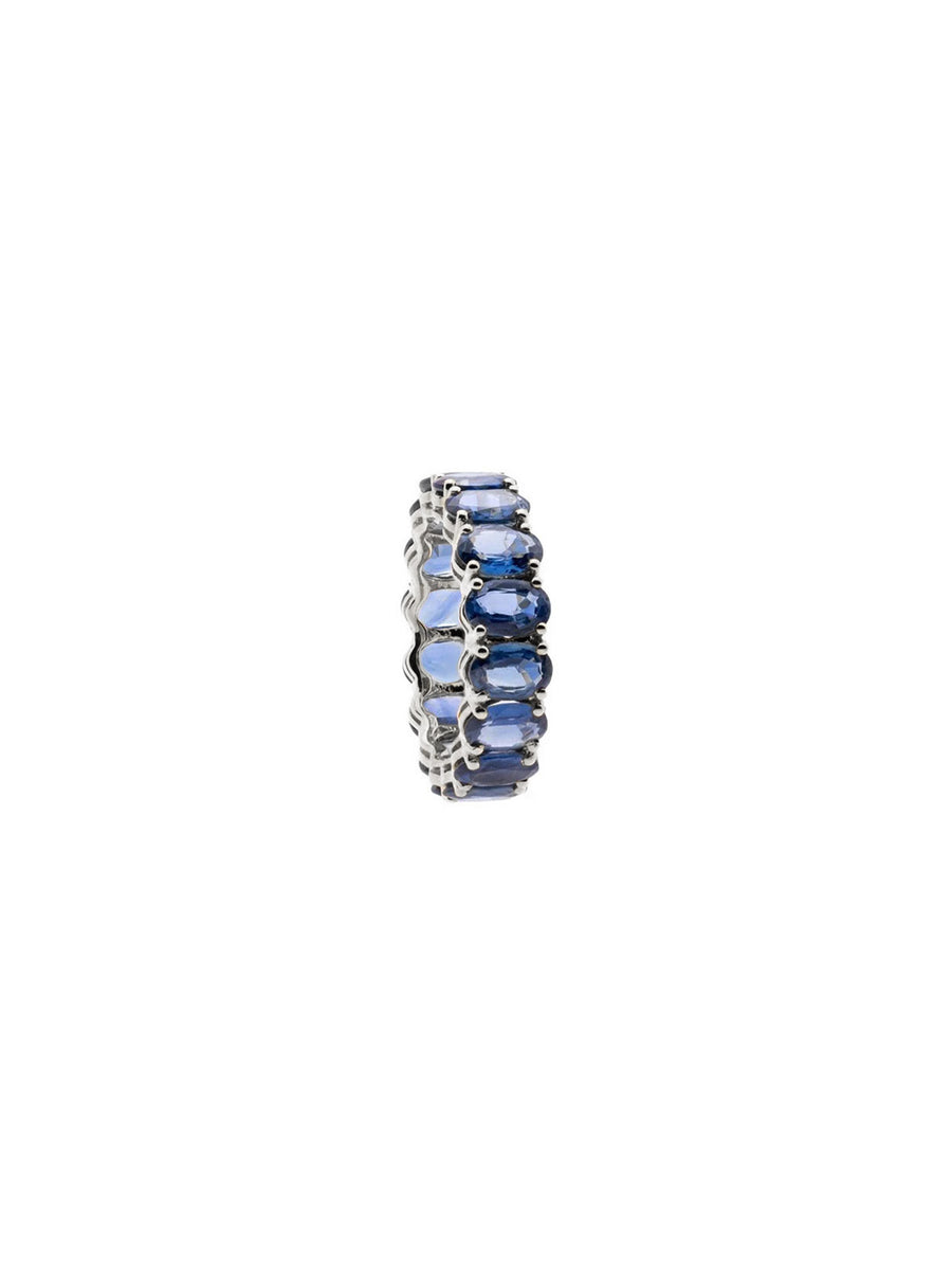 7.30cts Sapphire 18K Gold Eternity Band Ring