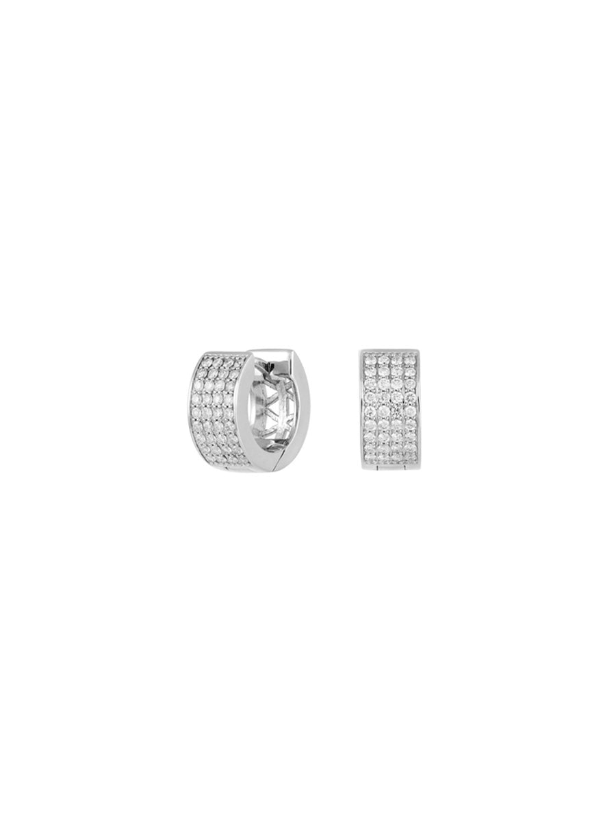 0.58ct Diamond 18K Gold Dome Hoop Earrings