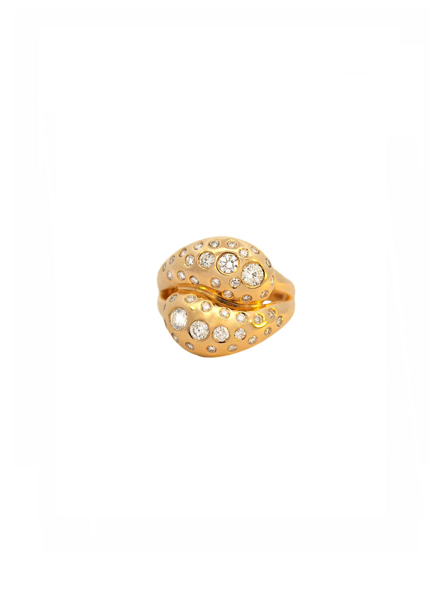 2.09ct Diamond 14K Gold Studded Dome Ring