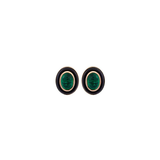 1.40ct Emerald Onyx 14K Gold Stud Earrings