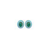 2.00ct Emerald Turquoise 14K Gold Stud Earrings