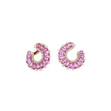 6.36ct Diamond Pink Sapphire 18K Gold Earrings
