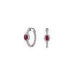 2.42ct Diamond Ruby 18K Gold Hoop Earrings