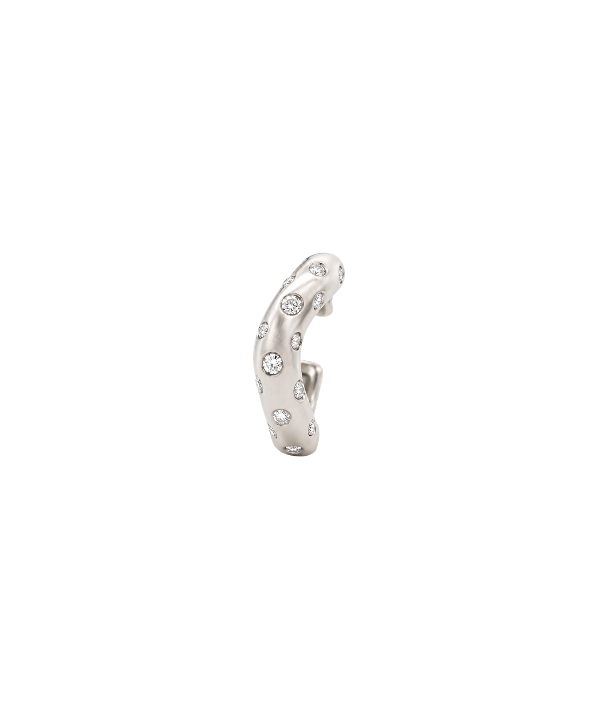 0.20ct Diamond 18K Gold Grooved Ear Cuff