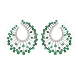 6.04ct Emerald Diamond 18K Gold Pear Halo Earrings