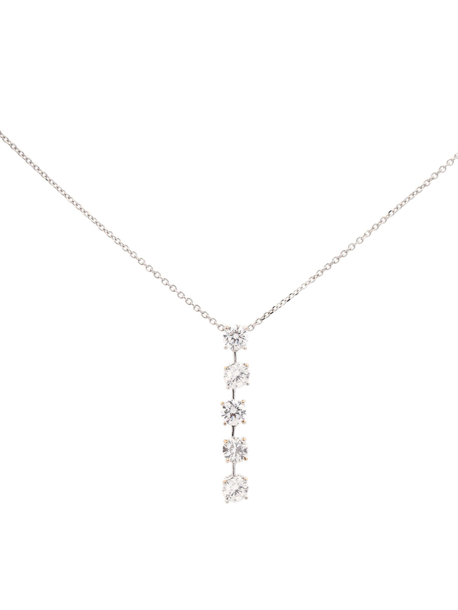 1.34ct Diamond 18K Gold Linear Drop Necklace