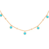 2.83ct Turquoise Diamond 18K Gold Floating Necklace